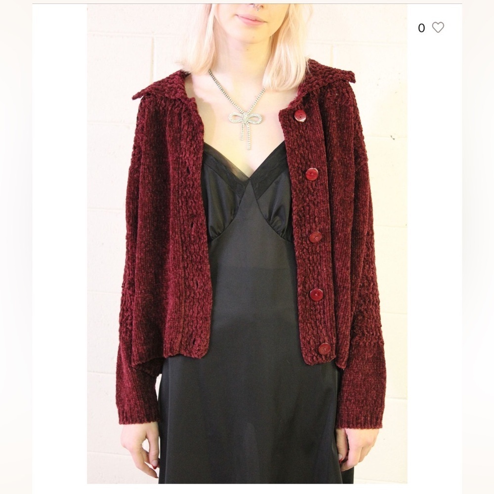 Vintage Free People Slouchy Chenille Cardigan